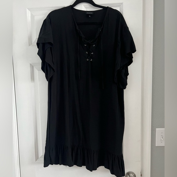 Black lace up chest midi dress - Picture 1 of 3